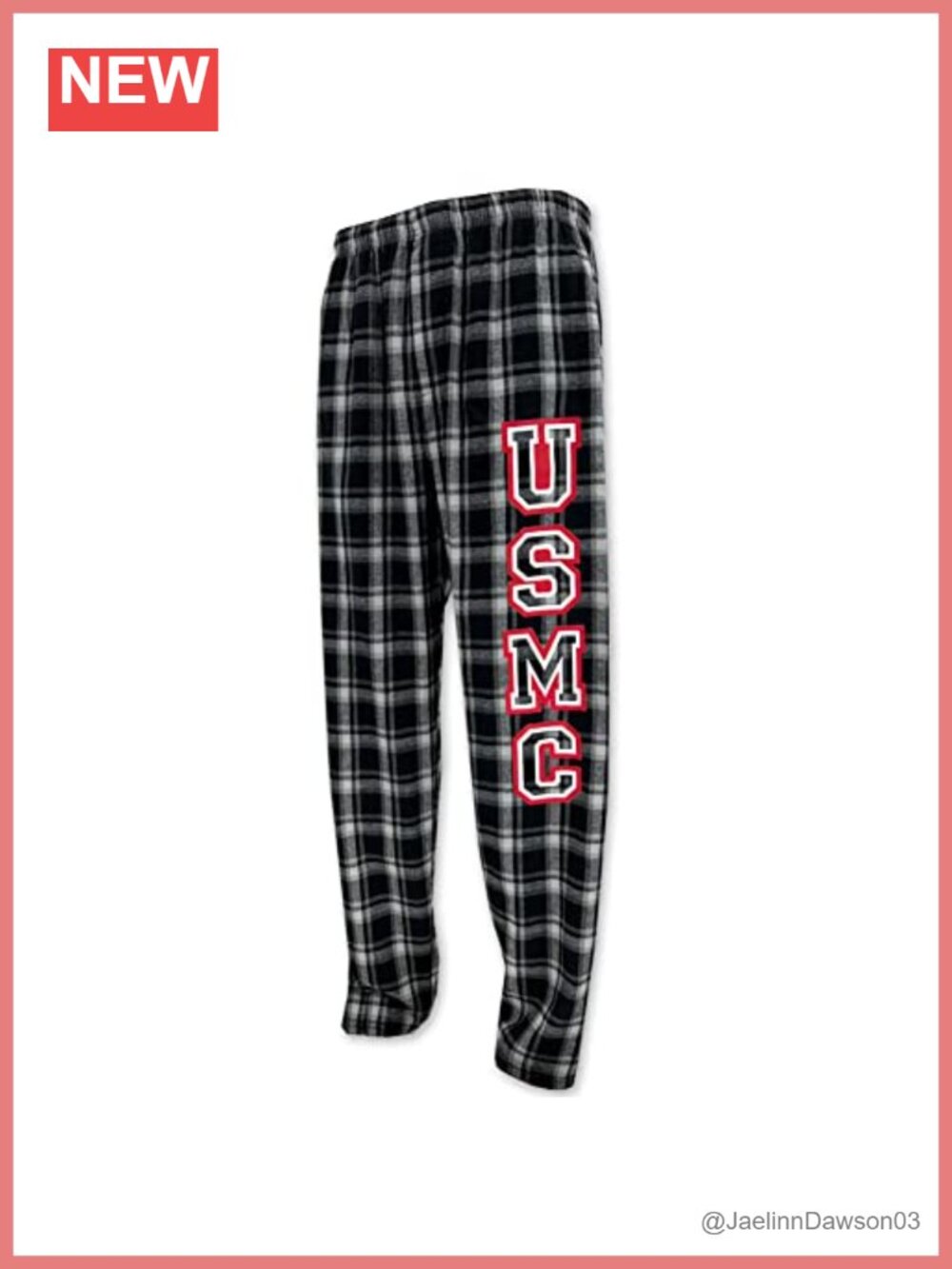 USMC Flannel Pajama Lounge Pants Cotton Drawcord Sleep Bottoms